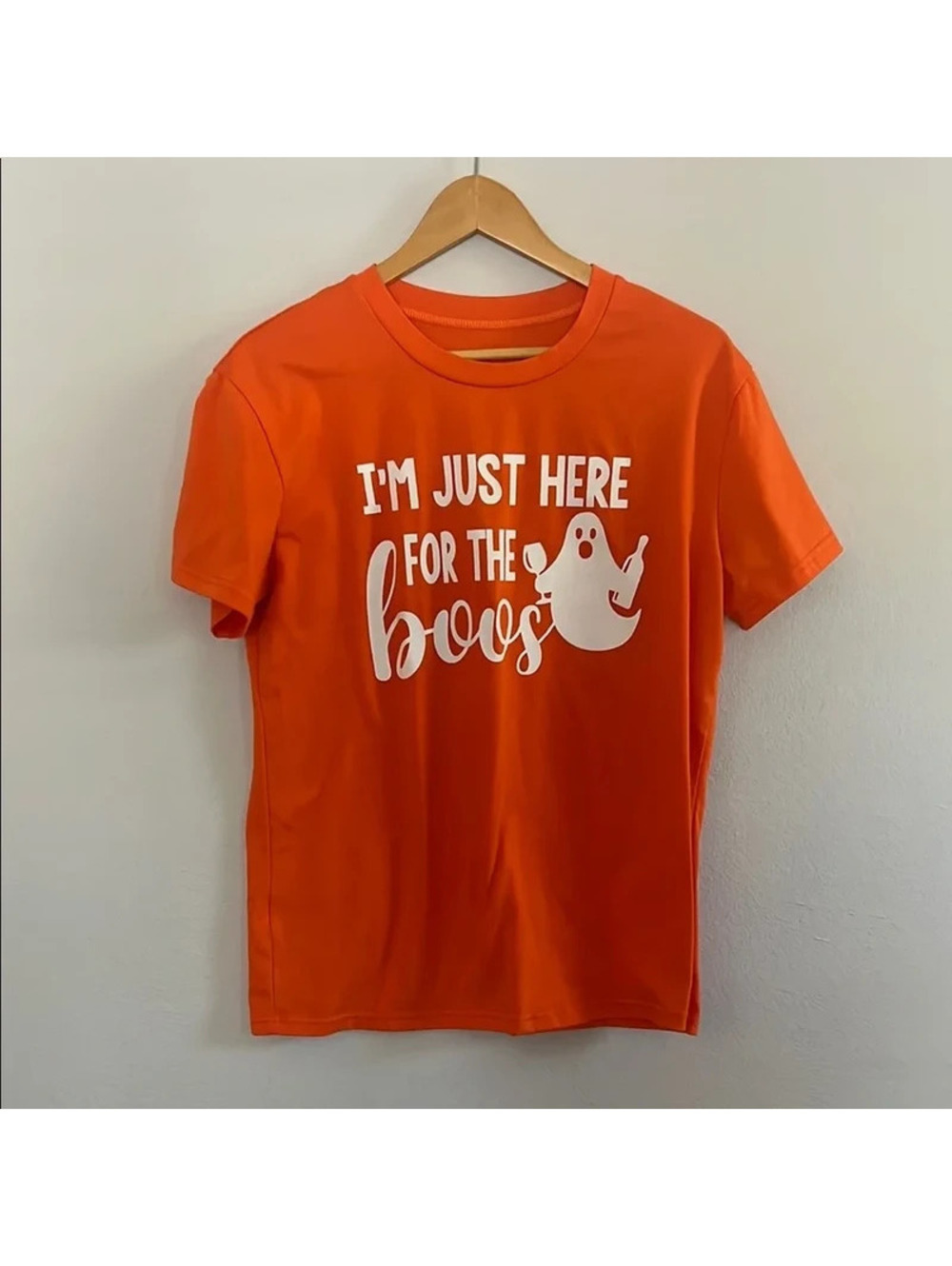 I'm Just Here for the Boos - Vibrant Orange Halloween Short Sleeve Tee